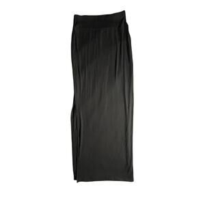 No Boundaries Black Ribbed Maxi Skirt - XS (0–2) - Side Slit - 38” Long - EUC